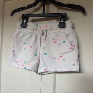 Cat & Jack White Shorts with Multicolor Heart Print